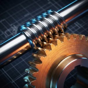 High-performance worm gear and bronze wheel engagement for power transmission