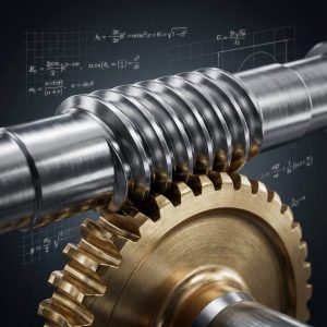 Precision worm gear and helical gear interaction with engineering formulas