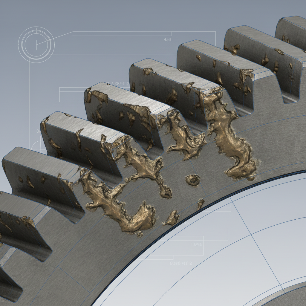 adhesive wear spur gear render