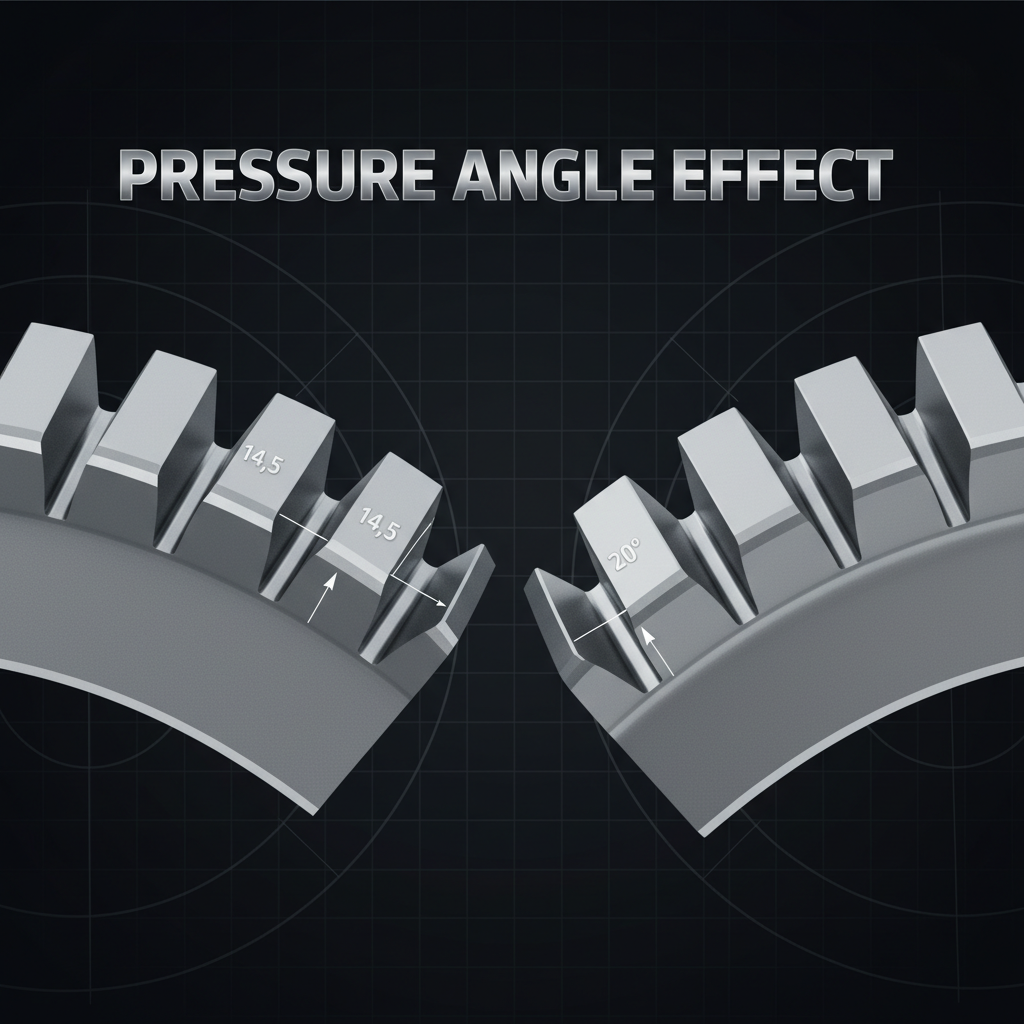 Gear tooth pressure angle comparison
