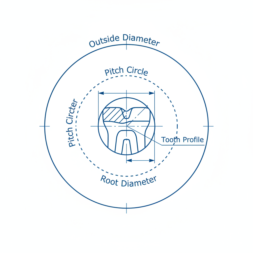 Spur Gear Geometry Technical Diagram