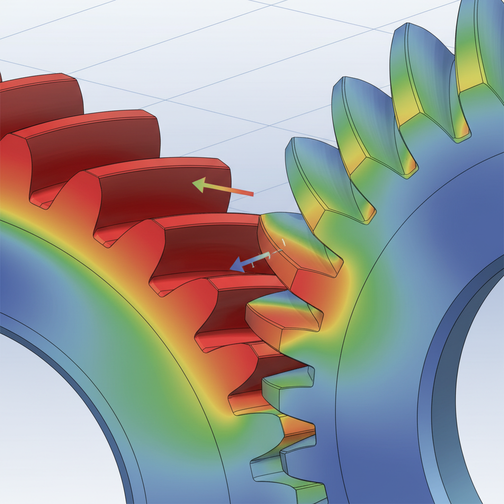 helical gear load distribution rendering